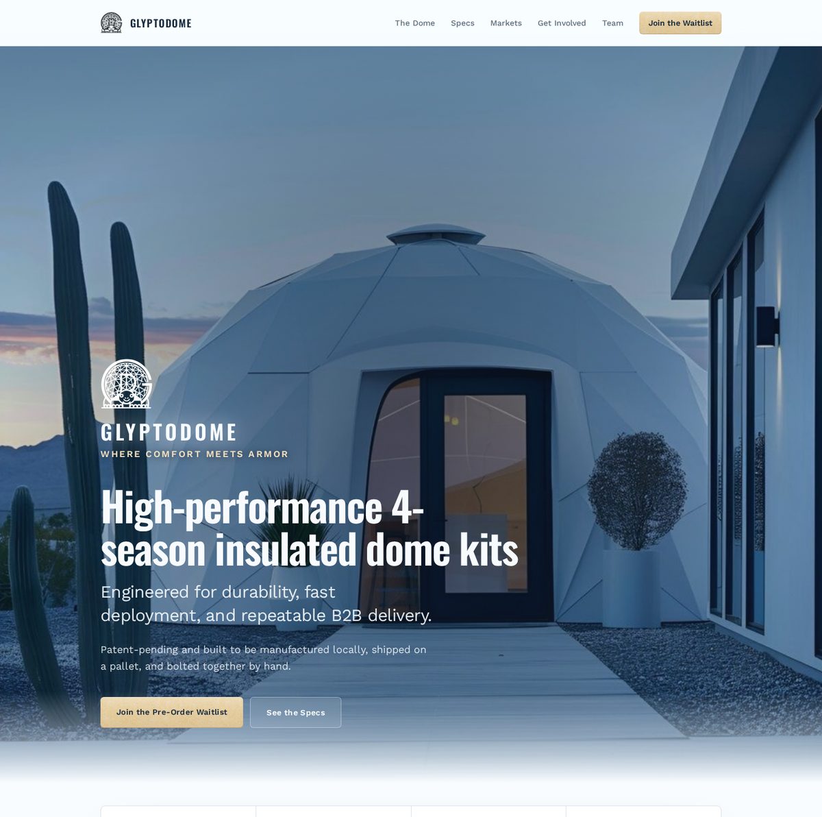 GlyptoDomes website design